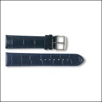 Lederband Pharo - Kroko-Design - blau - 20mm